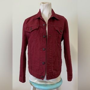 Levi’s denim jacket in burgundy